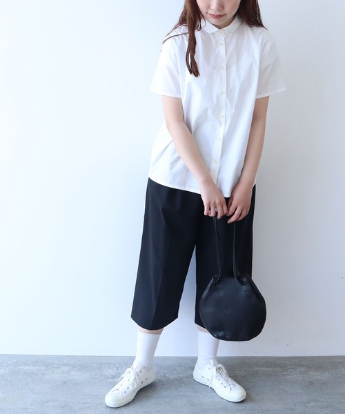 bulle de savon(ビュルデサボン)の「△itsumo カド衿半袖シャツ(シャツ/ブラウス・レディース・ホワイト/その他・FREE)」の8枚目の写真