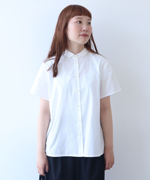 bulle de savon(ビュルデサボン)の「△itsumo カド衿半袖シャツ(シャツ/ブラウス・レディース・ホワイト/その他・FREE)」の3枚目の写真
