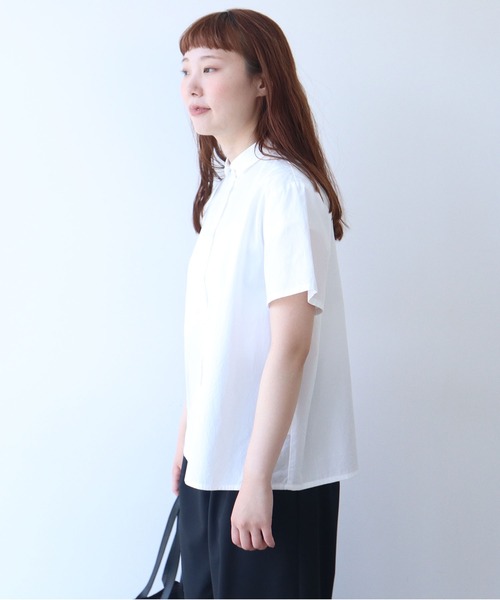 bulle de savon(ビュルデサボン)の「△itsumo カド衿半袖シャツ(シャツ/ブラウス・レディース・ホワイト/その他・FREE)」の4枚目の写真