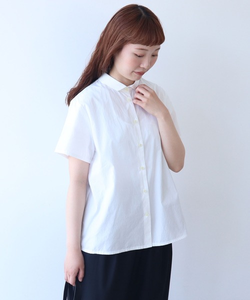 bulle de savon(ビュルデサボン)の「△itsumo カド衿半袖シャツ(シャツ/ブラウス・レディース・ホワイト/その他・FREE)」の6枚目の写真