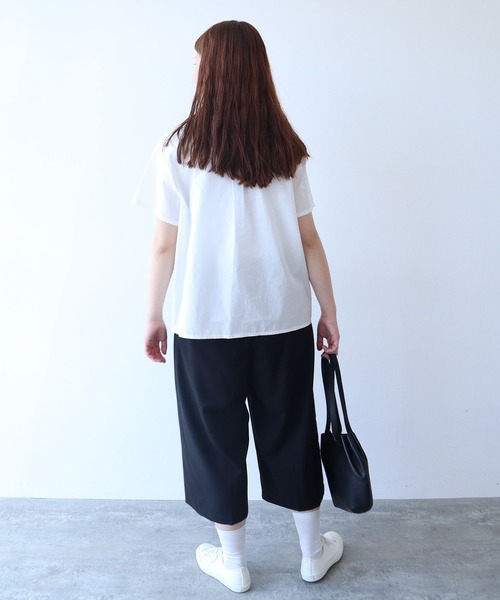 bulle de savon(ビュルデサボン)の「△itsumo カド衿半袖シャツ(シャツ/ブラウス・レディース・ホワイト/その他・FREE)」の11枚目の写真