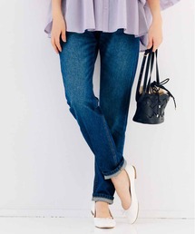 Live in comfort（リブインコンフォート）の「【低身長／高身長サイズあり】リブ　イン　コンフォート　大人デニムの新定番！軽やかにはけるざっくりキャロパードライトデニム（デニムパンツ）」