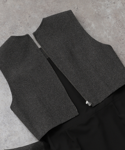 CLANE（クラネ）の「CLANE/クラネ エプロン トップス 1822-4092 【手洗い可能】（その他トップス・レディース・チャコールグレー・FREE）」の10枚目の写真