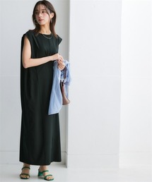 nissen | 二の腕華奢見えカバータックワンピース（防しわ・ストレッチ）＜大きいサイズ有＞(ワンピース)