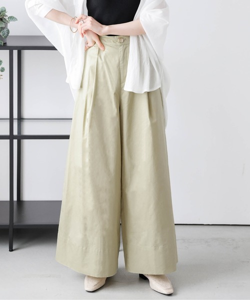 La-gemme(ラジェム)の「タックワイドパンツ(その他パンツ・レディース・ホワイト/イエロー系その他/ブラック・M/L)」の12枚目の写真
