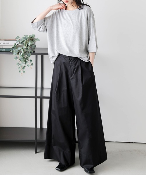 La-gemme(ラジェム)の「タックワイドパンツ(その他パンツ・レディース・ホワイト/イエロー系その他/ブラック・M/L)」の18枚目の写真