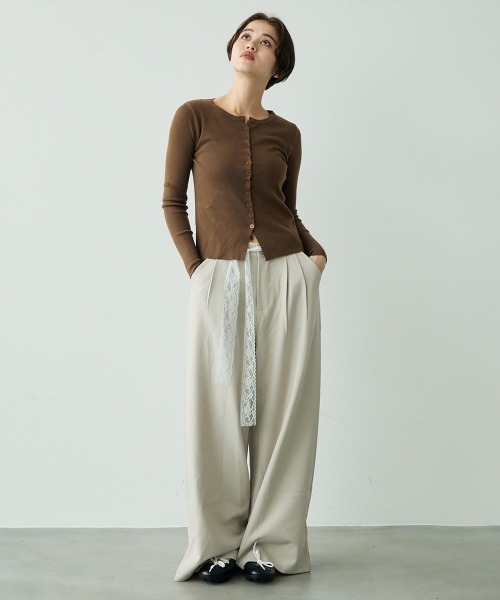 Clum（クルム）の「button down long sleeve tight knit / ボタンダウンロングスリーブタイトニット（ニット/セーター・レディース・ブラウン/レッド/ブラック・FREE）」の22枚目の写真
