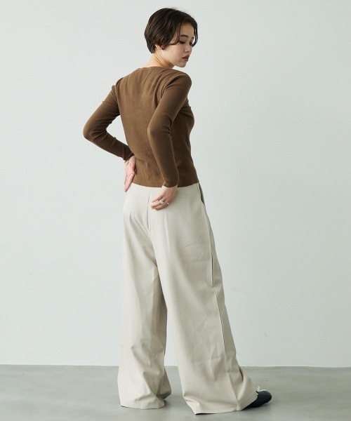 Clum（クルム）の「button down long sleeve tight knit / ボタンダウンロングスリーブタイトニット（ニット/セーター・レディース・ブラウン/レッド/ブラック・FREE）」の19枚目の写真