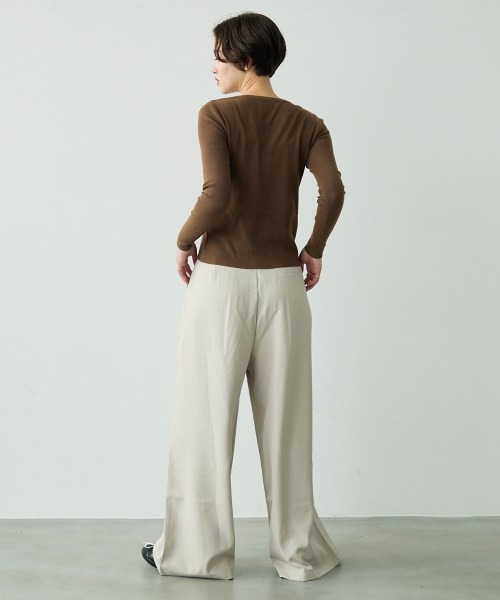 Clum（クルム）の「button down long sleeve tight knit / ボタンダウンロングスリーブタイトニット（ニット/セーター・レディース・ブラウン/レッド/ブラック・FREE）」の18枚目の写真