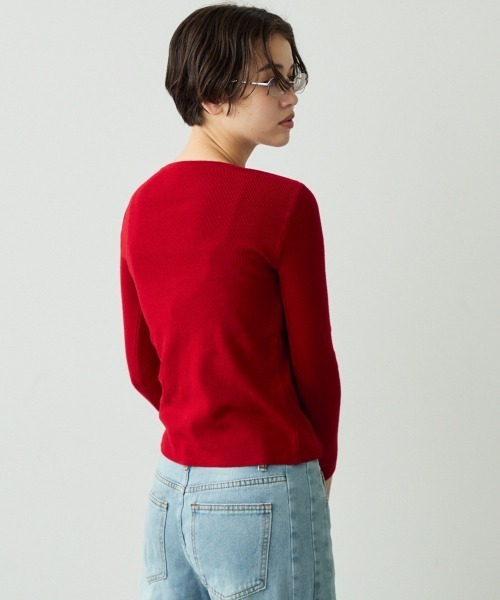 Clum（クルム）の「button down long sleeve tight knit / ボタンダウンロングスリーブタイトニット（ニット/セーター・レディース・ブラウン/レッド/ブラック・FREE）」の13枚目の写真