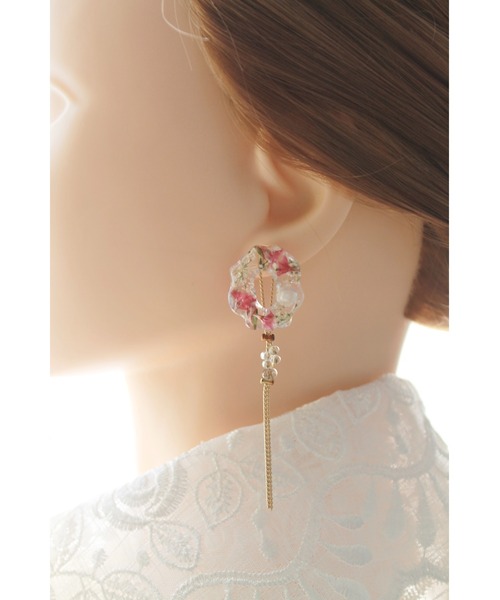 tone(トーン)の「【ime】淡水パール入チェーン2wayピアス(MA)(ピアス(両耳用)・レディース・ブルー/ピンク・FREE)」の11枚目の写真