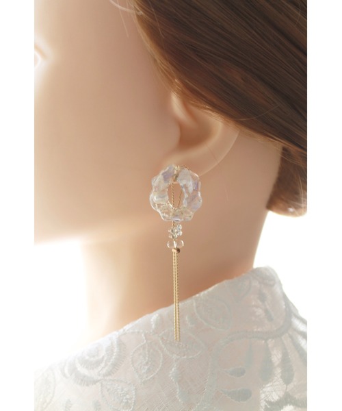 tone(トーン)の「【ime】淡水パール入チェーン2wayピアス(MA)(ピアス(両耳用)・レディース・ブルー/ピンク・FREE)」の9枚目の写真
