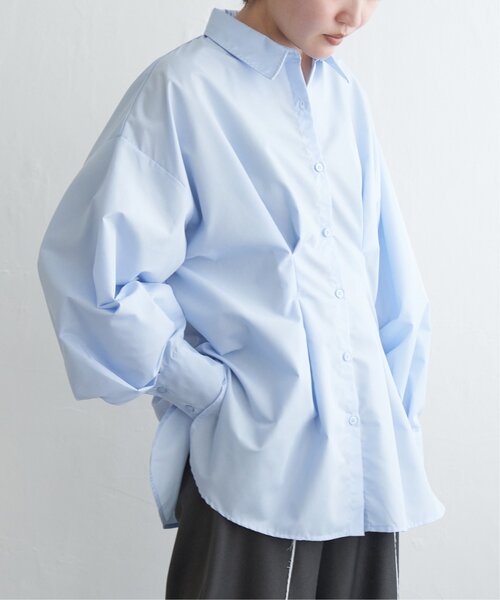 VENCEEXCHANGE(ヴァンスエクスチェンジ)の「ブロードウエストタックシャツ(シャツ/ブラウス・レディース・チャコール/オフホワイト/イエロー/ブルー/ピンク・FREE)」の3枚目の写真