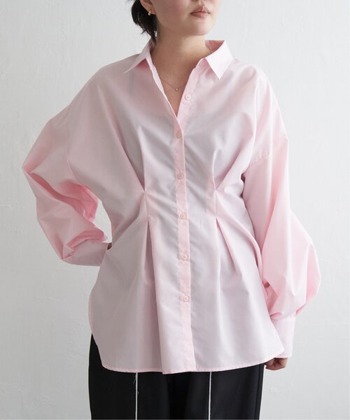 VENCEEXCHANGE(ヴァンスエクスチェンジ)の「ブロードウエストタックシャツ(シャツ/ブラウス・レディース・チャコール/オフホワイト/イエロー/ブルー/ピンク・FREE)」の7枚目の写真