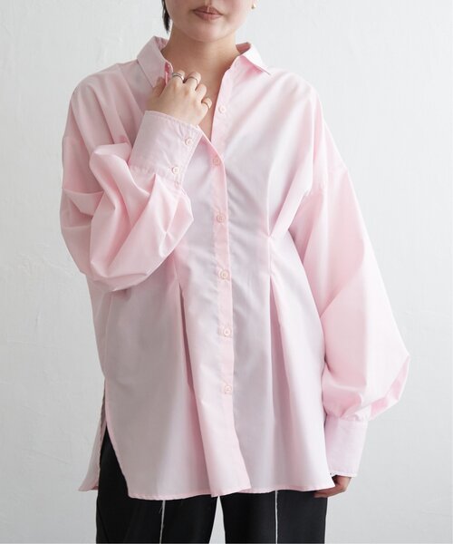 VENCEEXCHANGE(ヴァンスエクスチェンジ)の「ブロードウエストタックシャツ(シャツ/ブラウス・レディース・チャコール/オフホワイト/イエロー/ブルー/ピンク・FREE)」の8枚目の写真