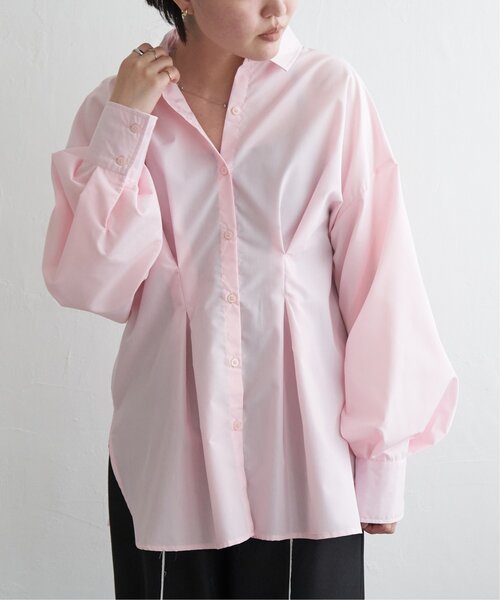 VENCEEXCHANGE(ヴァンスエクスチェンジ)の「ブロードウエストタックシャツ(シャツ/ブラウス・レディース・チャコール/オフホワイト/イエロー/ブルー/ピンク・FREE)」の9枚目の写真