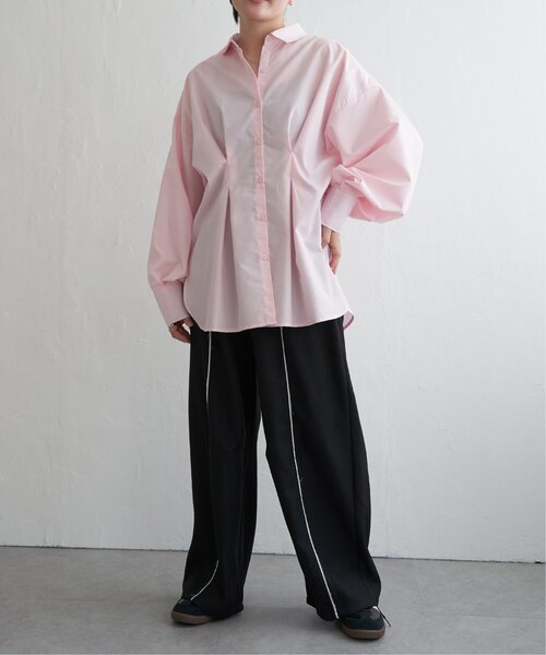 VENCEEXCHANGE(ヴァンスエクスチェンジ)の「ブロードウエストタックシャツ(シャツ/ブラウス・レディース・チャコール/オフホワイト/イエロー/ブルー/ピンク・FREE)」の10枚目の写真