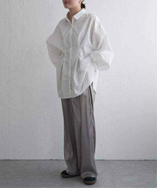 VENCEEXCHANGE(ヴァンスエクスチェンジ)の「ブロードウエストタックシャツ(シャツ/ブラウス・レディース・チャコール/オフホワイト/イエロー/ブルー/ピンク・FREE)」の14枚目の写真