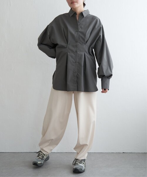 VENCEEXCHANGE(ヴァンスエクスチェンジ)の「ブロードウエストタックシャツ(シャツ/ブラウス・レディース・チャコール/オフホワイト/イエロー/ブルー/ピンク・FREE)」の19枚目の写真