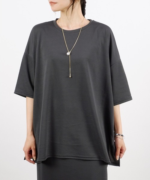 CLOTHY(クロシィ)の「【風通しバツグン!ゆったりオーバーシルエット】フクレBIGTシャツ(Tシャツ/カットソー・レディース・ブラウン/チャコールグレー/ブラック/ホワイト・FREE)」の3枚目の写真