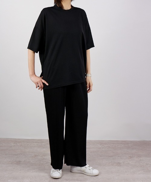 CLOTHY(クロシィ)の「【風通しバツグン!ゆったりオーバーシルエット】フクレBIGTシャツ(Tシャツ/カットソー・レディース・ブラウン/チャコールグレー/ブラック/ホワイト・FREE)」の12枚目の写真