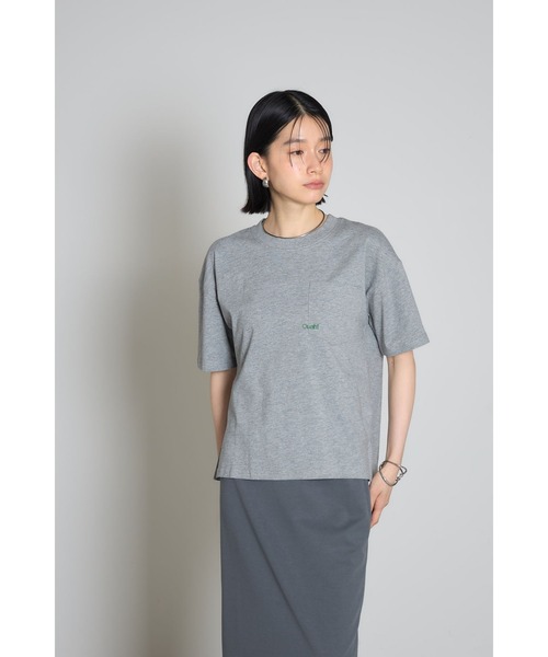 &. NOSTALGIA(アンドドットノスタルジア)の「刺繍ロゴポケットTシャツ【Ouah!】(Tシャツ/カットソー・レディース・オフホワイト/グレー/ブラック・M)」の4枚目の写真