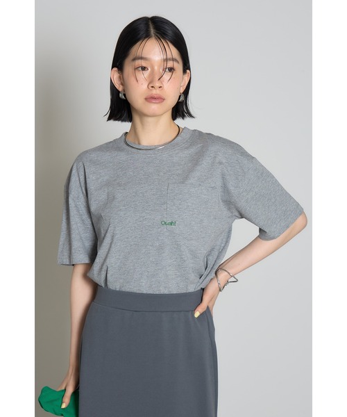 &. NOSTALGIA(アンドドットノスタルジア)の「刺繍ロゴポケットTシャツ【Ouah!】(Tシャツ/カットソー・レディース・オフホワイト/グレー/ブラック・M)」の8枚目の写真