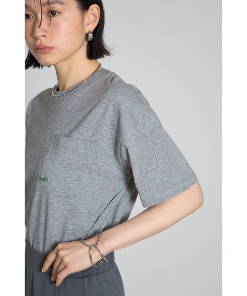 &. NOSTALGIA(アンドドットノスタルジア)の「刺繍ロゴポケットTシャツ【Ouah!】(Tシャツ/カットソー・レディース・オフホワイト/グレー/ブラック・M)」の9枚目の写真