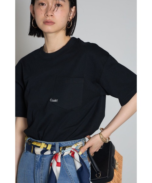 &. NOSTALGIA(アンドドットノスタルジア)の「刺繍ロゴポケットTシャツ【Ouah!】(Tシャツ/カットソー・レディース・オフホワイト/グレー/ブラック・M)」の13枚目の写真