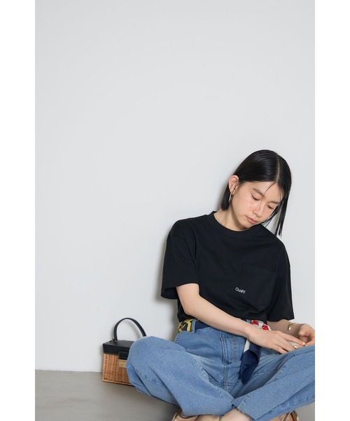 &. NOSTALGIA(アンドドットノスタルジア)の「刺繍ロゴポケットTシャツ【Ouah!】(Tシャツ/カットソー・レディース・オフホワイト/グレー/ブラック・M)」の14枚目の写真