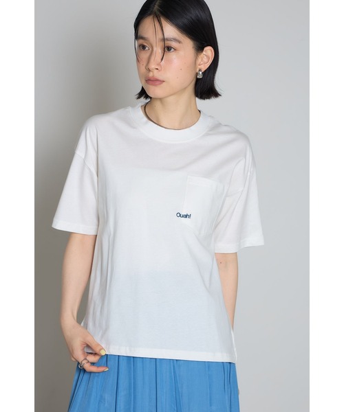 &. NOSTALGIA(アンドドットノスタルジア)の「刺繍ロゴポケットTシャツ【Ouah!】(Tシャツ/カットソー・レディース・オフホワイト/グレー/ブラック・M)」の19枚目の写真