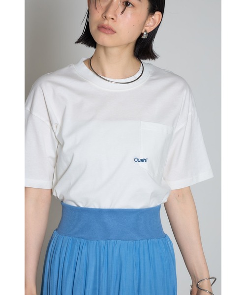 &. NOSTALGIA(アンドドットノスタルジア)の「刺繍ロゴポケットTシャツ【Ouah!】(Tシャツ/カットソー・レディース・オフホワイト/グレー/ブラック・M)」の20枚目の写真