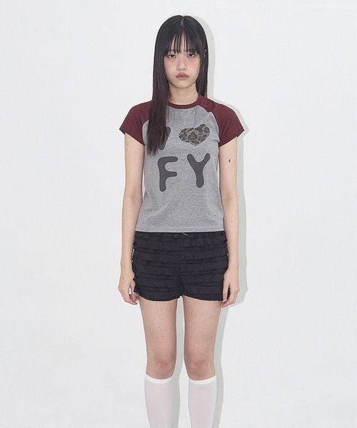 FANCY CLUB（ファンシークラブ）の「FANCY CLUB/ファンシークラブ I LOVE FY TEE Tシャツ（Tシャツ/カットソー・レディース・グレー/ホワイト・ONE SIZE）」の7枚目の写真