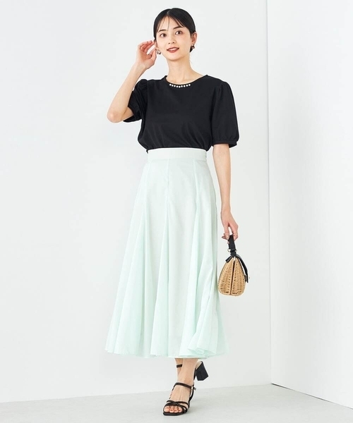 a.v.v(アーヴェヴェ)の「【UVカット】パール調ネックトップス(Tシャツ/カットソー・レディース・ホワイト/グレー系その他/ブラック・34/36/40/42/38)」の21枚目の写真