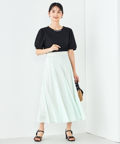a.v.v(アーヴェヴェ)の「【UVカット】パール調ネックトップス(Tシャツ/カットソー・レディース・ホワイト/グレー系その他/ブラック・34/36/40/42/38)」の22枚目の写真