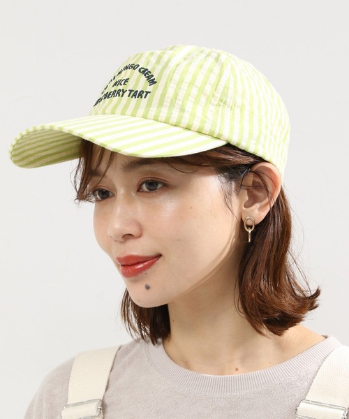 studio CLIP（スタディオクリップ）の「【抗菌防臭】サマーPOPロゴキャップ（キャップ・レディース・ベージュ/ネイビー/グリーン/オフホワイト・FREE）」の4枚目の写真