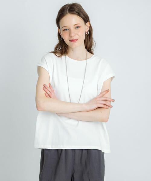 URBAN RESEARCH Sonny Label（アーバンリサーチサニーレーベル）の「『UR TECH ひやサラクール』フレンチスリーブTシャツ（Tシャツ/カットソー・レディース・オフホワイト/チャコールグレー/ピンク/グレー系その他・FREE）」の2枚目の写真
