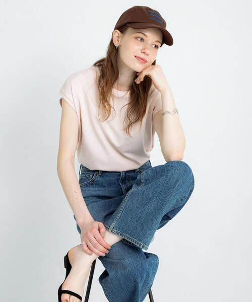 URBAN RESEARCH Sonny Label（アーバンリサーチサニーレーベル）の「『UR TECH ひやサラクール』フレンチスリーブTシャツ（Tシャツ/カットソー・レディース・オフホワイト/チャコールグレー/ピンク/グレー系その他・FREE）」の4枚目の写真