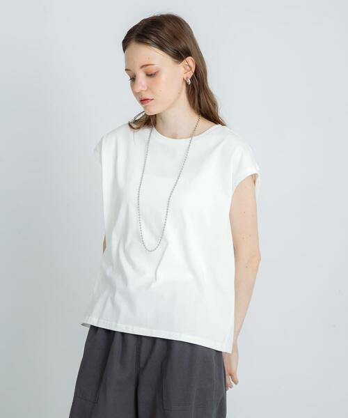 URBAN RESEARCH Sonny Label（アーバンリサーチサニーレーベル）の「『UR TECH ひやサラクール』フレンチスリーブTシャツ（Tシャツ/カットソー・レディース・オフホワイト/チャコールグレー/ピンク/グレー系その他・FREE）」の6枚目の写真