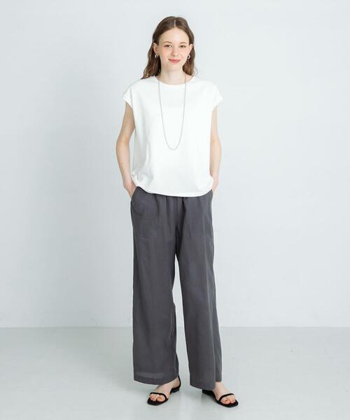 URBAN RESEARCH Sonny Label（アーバンリサーチサニーレーベル）の「『UR TECH ひやサラクール』フレンチスリーブTシャツ（Tシャツ/カットソー・レディース・オフホワイト/チャコールグレー/ピンク/グレー系その他・FREE）」の9枚目の写真