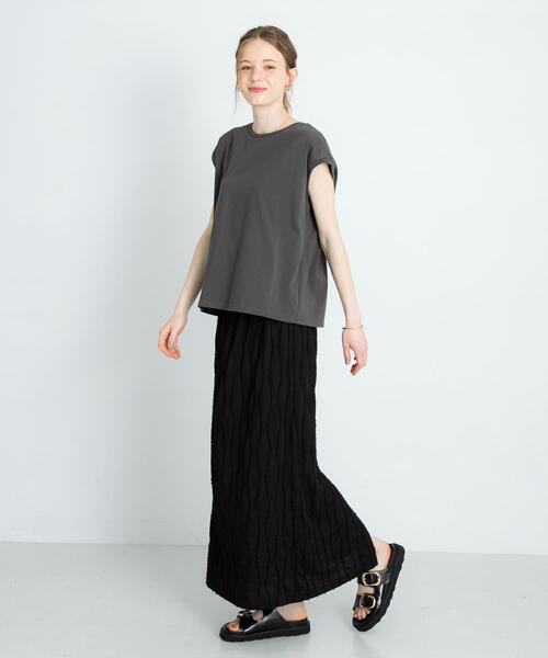 URBAN RESEARCH Sonny Label（アーバンリサーチサニーレーベル）の「『UR TECH ひやサラクール』フレンチスリーブTシャツ（Tシャツ/カットソー・レディース・オフホワイト/チャコールグレー/ピンク/グレー系その他・FREE）」の19枚目の写真