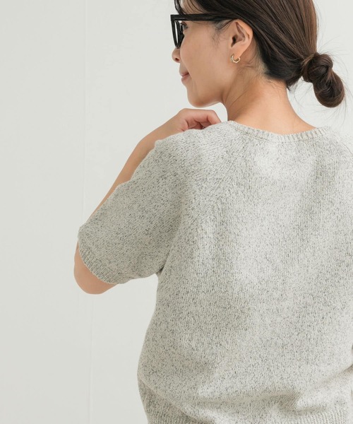 URBAN RESEARCH DOORS(アーバンリサーチドアーズ)の「MIXメランジ半袖ニット(ニット/セーター・レディース・マスタード/ナチュラル・MEDIUM)」の5枚目の写真