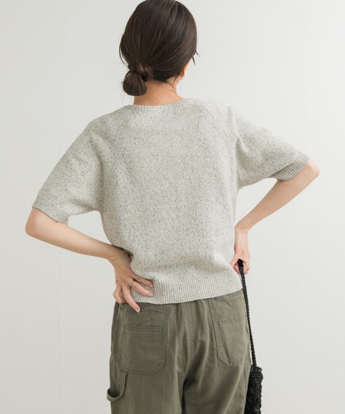 URBAN RESEARCH DOORS(アーバンリサーチドアーズ)の「MIXメランジ半袖ニット(ニット/セーター・レディース・マスタード/ナチュラル・MEDIUM)」の6枚目の写真