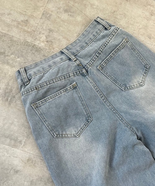 Jewelobe(ジュエローブ)の「レースカバードダメージワイドデニムパンツ(デニムパンツ・レディース・ブルー・S/M)」の18枚目の写真