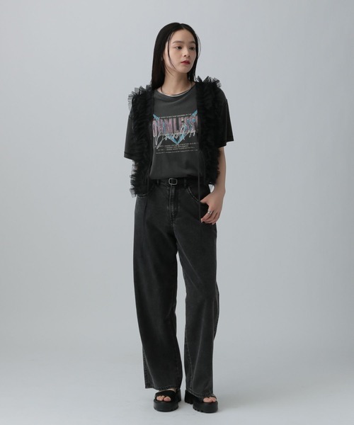 レプシィム LEPSIM　Wジッパーフリルベスト　ブラック LEPSIM｜シアーチュールフリルベスト | Rakuten Fashion(楽天