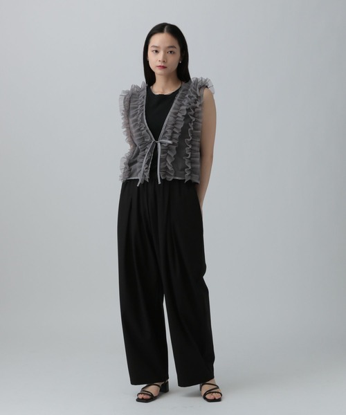 LEPSIM(レプシィム)の「シアーチュールフリルベスト 498700(ベスト・レディース・ブラック/グレー/ブラウン/オフホワイト・FREE)」の15枚目の写真