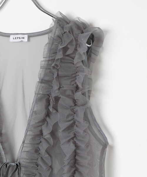 LEPSIM(レプシィム)の「シアーチュールフリルベスト 498700(ベスト・レディース・ブラック/グレー/ブラウン/オフホワイト・FREE)」の20枚目の写真