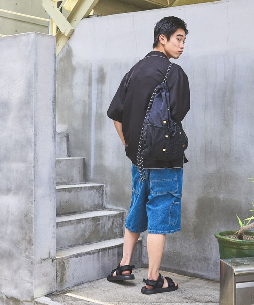 niko and...（ニコアンド）の「カラーコードナップサック（バックパック/リュック・メンズ・ブラック/オフホワイト・FREE）」の19枚目の写真