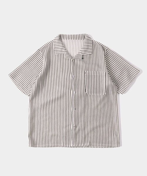 ブラウス シャツ 「KOOKY'N / クーキー」ストライプニットシャツ / ユニセックス レディース メンズ セール】【KOOKY'N / クーキー】ストライプニットシャツ / ユニ