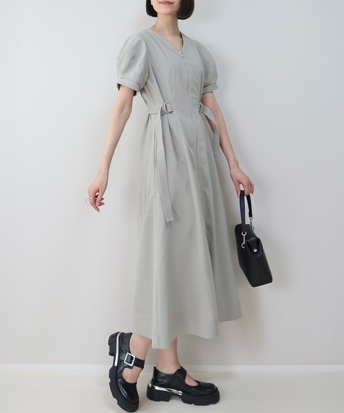 新品KIKO belted dress ワンピース フラワーレイヤープリント ワンピース(506052014) | 組曲